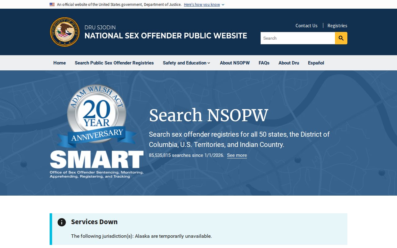 National registry search used with a Marquette County sex offender check